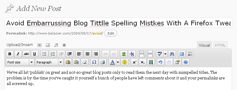 blog title spelling mistakes