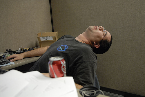 guy asleep at desk